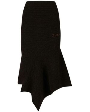 ワンピース THE ATTICO Women Mid Skirts 250WCW00207 AAA014TS 100 Black The Attico Asymmetric Cotton Midi Skirt | Black | FARFETCH