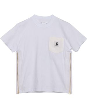 Sacai X Carhartt Wip Logo Patch Crewneck T-Shirt - White