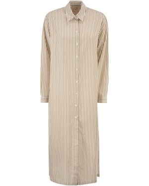 MC2 Saint Barth Adeline Striped Long Shirt - Natural