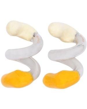 Sunnei Fusillo Rubberized Swirl Earrings - Yellow