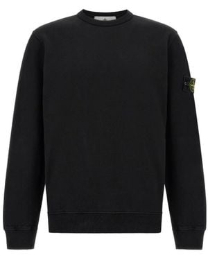 Stone Island Compass Patch Crewneck Sweatshirt - Black