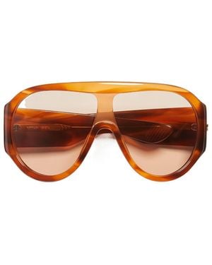 Bottega Veneta Eyewear Shield Frame Sunglasses - Orange