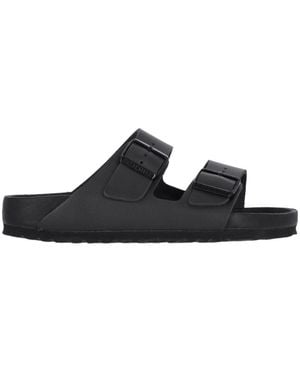 Birkenstock Arizona Logo Engraved Double Buckled Sandals - Black