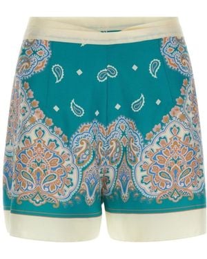 Pinko Merengue Paisley-Print Satin Pareo - Blue