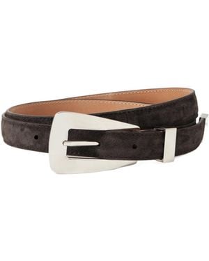 KHAITE Suede Belt - White