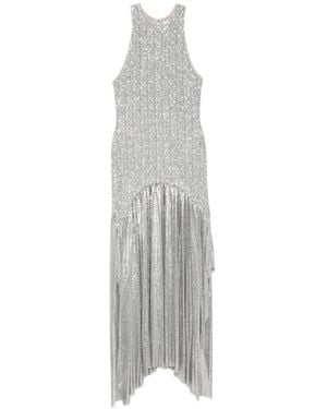 Rabanne Sequin-Embellished Chainmail Asymmetric Dress - White