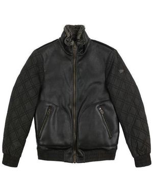 Armani Jeans Leather Casual Jacket - Black