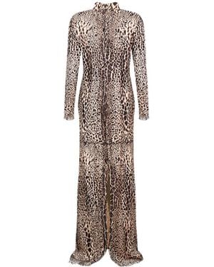 Tom Ford Leopard-Print Lace Gown - Natural
