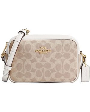 COACH Mini Jamie's Signature Canvas Camera Bag - Natural