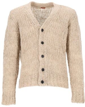 Barena Cigalon V-Neck Button-Up Cardigan - Natural