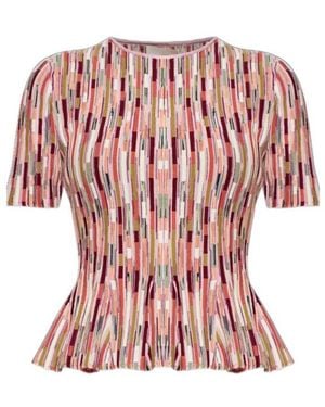 Ulla Johnson Round-Neck Pattern T-Shirt - Red