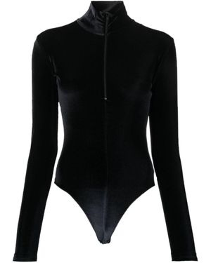Filippa K Zip-Up Velvet Body - Black