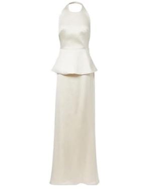 Rohe Bridal Peplum Satin Gown - White
