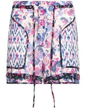 Isabel Marant Multi-Colored Chiffon Shorts - Blue