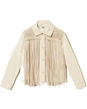 Twinset Fringed Jacket - Natural