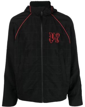 Palm Angels Logo-Embroidered Shell Jacket - Black