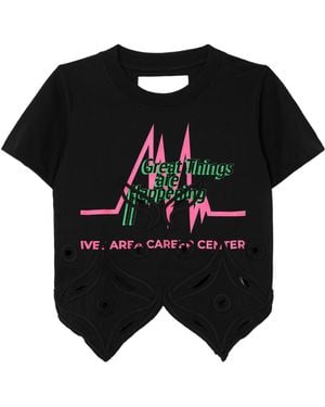 Conner Ives Spliced Satin T-Shirt - Black