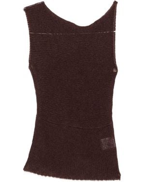 AYA MUSE Asymmetric Vest - Brown