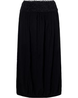 Isabel Marant Nilma Lace-Trimmed Silk Midi Skirt - Black
