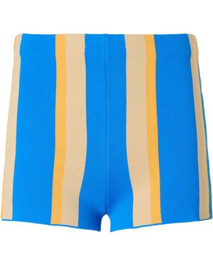 STAUD Sunny Striped Shorts - Blue