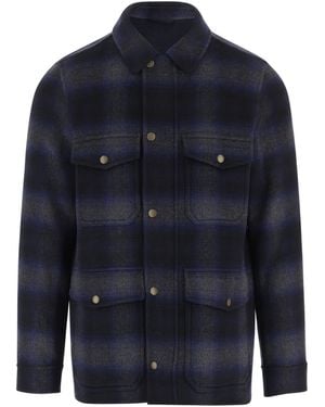 Woolrich Checked Shirt Jacket - Blue