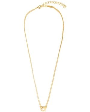 Ferragamo Gancini Pendant Necklace - White