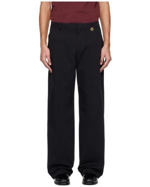 CASABLANCA Twill Zipper Casual Pants - Black