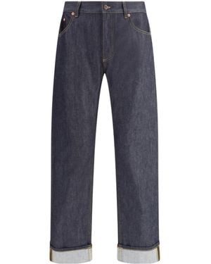 Bottega Veneta Raw Straight-Leg Jeans - Blue