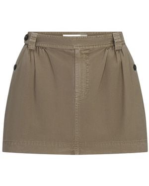 FRAME Pleated Twill Skirt - Natural