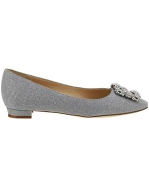 Manolo Blahnik Logo Flats - Grey