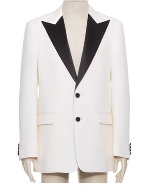 Valentino Lapel Long-Sleeved Suit Jacket - White