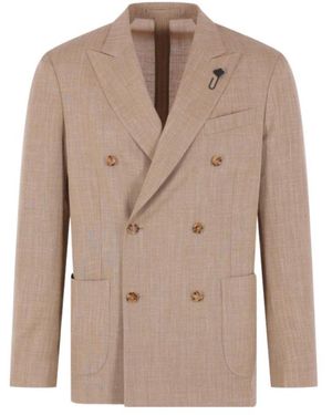 Lardini Long-Sleeved Suit Jacket - Brown