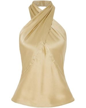 L'Agence Satin Halter Top - Metallic