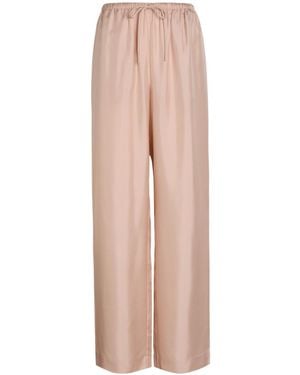 Rohe Drawstring Straight-Leg Silk Pants - Pink