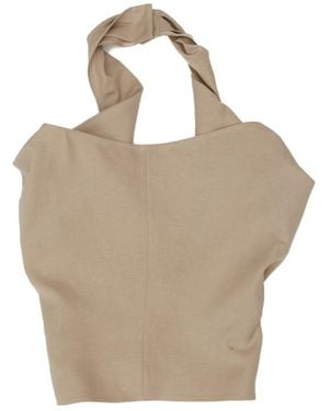 Magda Butrym Draped Halterneck Blouse - Natural