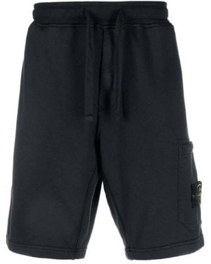 Stone Island Elastic Waist Shorts - Blue