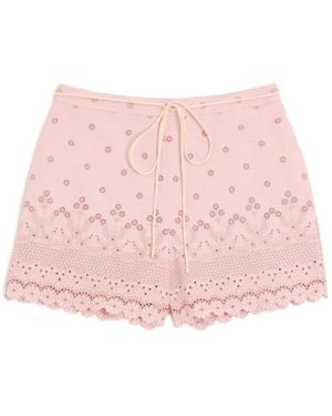 Valentino Pap Broderie Shorts - Pink