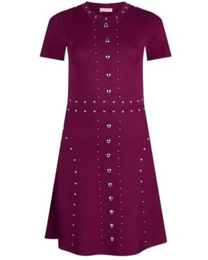 Liu Jo Studded Knitted Dress - Purple