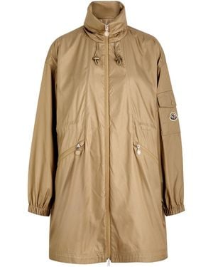 Moncler Stand-Collar Medium-Length Windbreaker - Natural