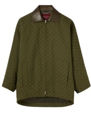Gucci Monogrammed Zip-Up Coat - Green