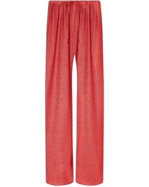 Oséree Wide-Leg Casual Trousers - Red