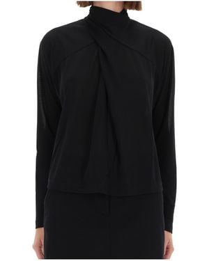 Versace Jeans Couture Couture Draped Long-Sleeve Top - Black