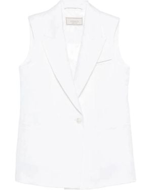 Peserico Belted Waist Sleeveless Vest - White