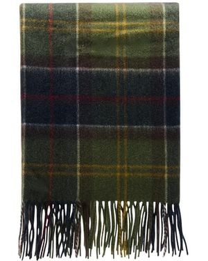 Barbour Check-Pattern Scarf - Green