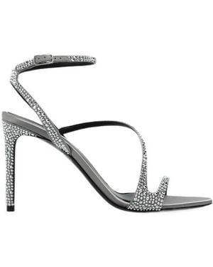 McQueen Open-Toe High-Heeled Sandals - White