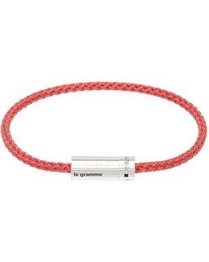 Le Gramme Engraved-Logo Nato Bracelet - Red