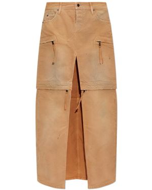 DSquared² Slit-Detailed Cargo Skirt - Natural