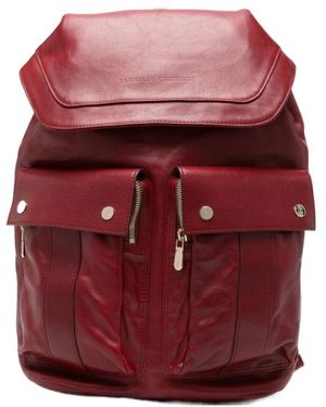 Brunello Cucinelli Leather Flap-Top Backpack - Red