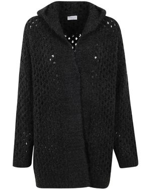 Brunello Cucinelli Chunky Knitted Hooded Jumper - Black