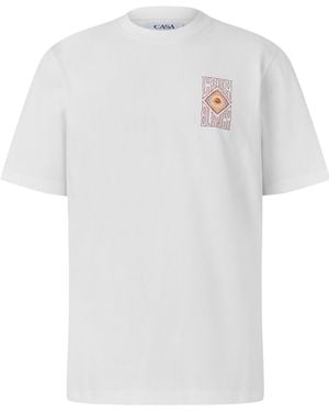 CASABLANCA Crew Neck Short-Sleeve Tee - White